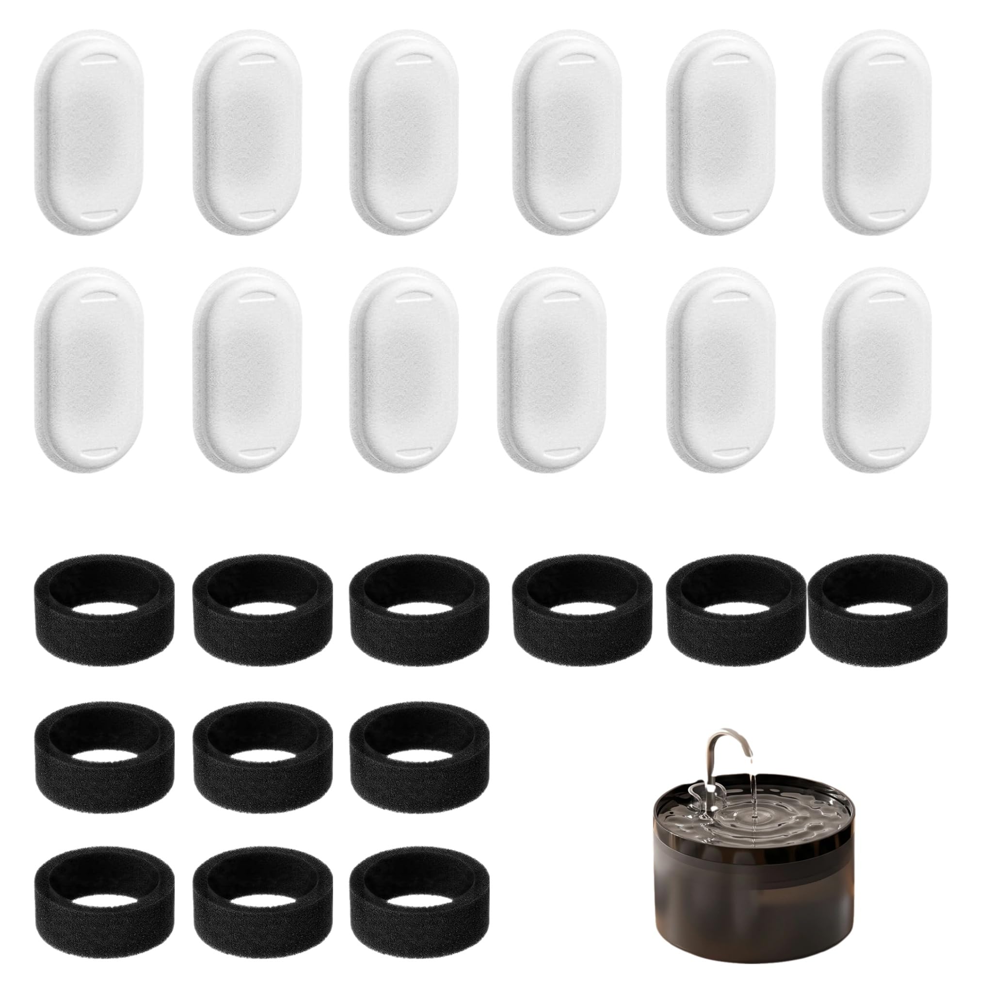 Cat Water Fountain Filters, 20 Pack Cat Fountain Filters, 1.69×2.99in