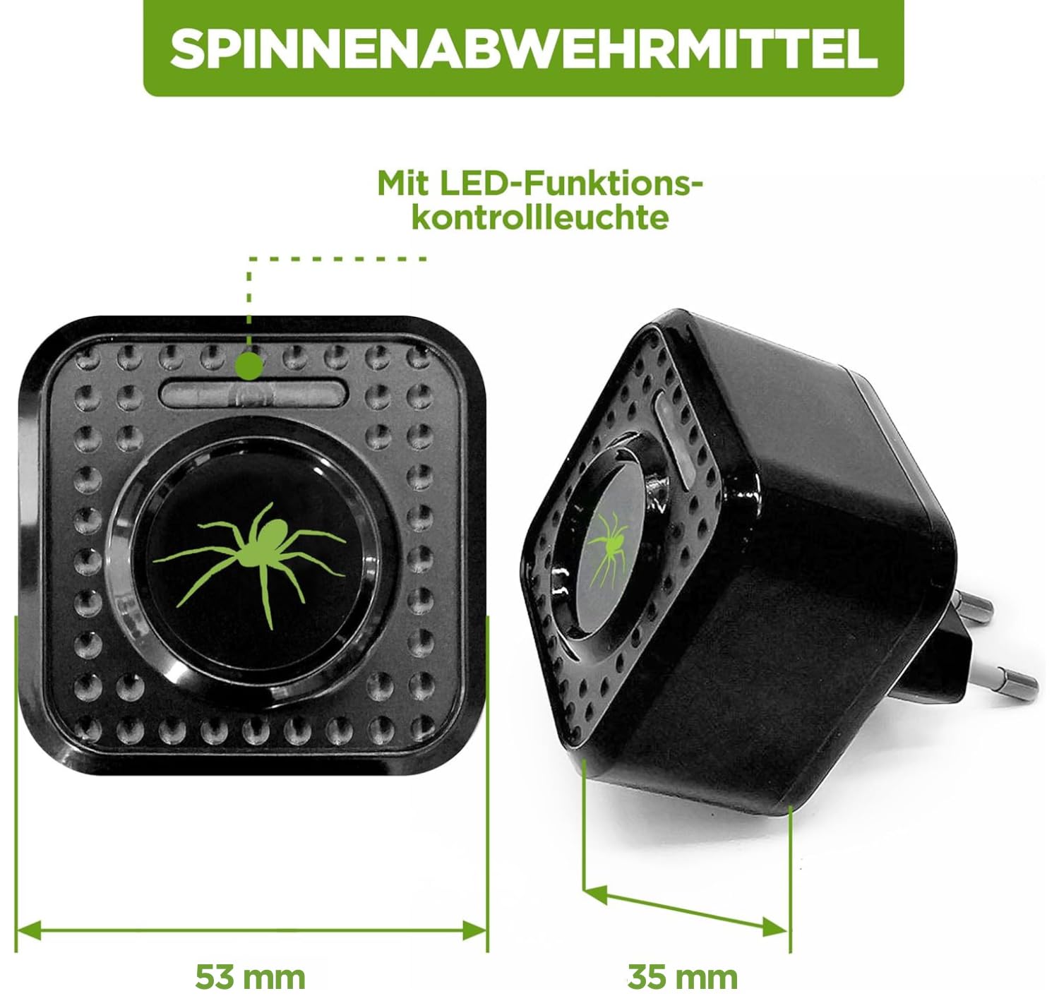 ISOTRONIC – Ultraschall Spinnenabwehr Stecker für Keller & Innenbereich – Spinnenvertreiber mit 30m² Wirkungsbereich (3 Stück)