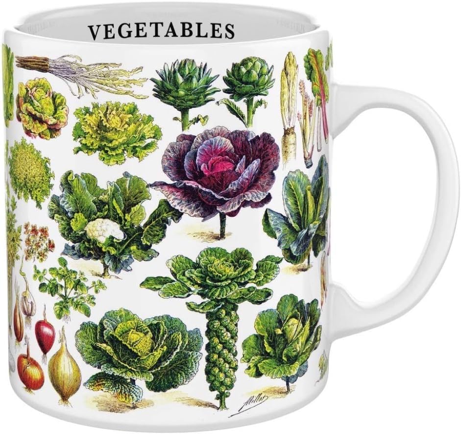 New York Puzzle Company Vintage Images Succulents 15oz Porcelain Multi-color, Microwave & Dishwasher Safe 4.25''x5'' Cylindrical Mug