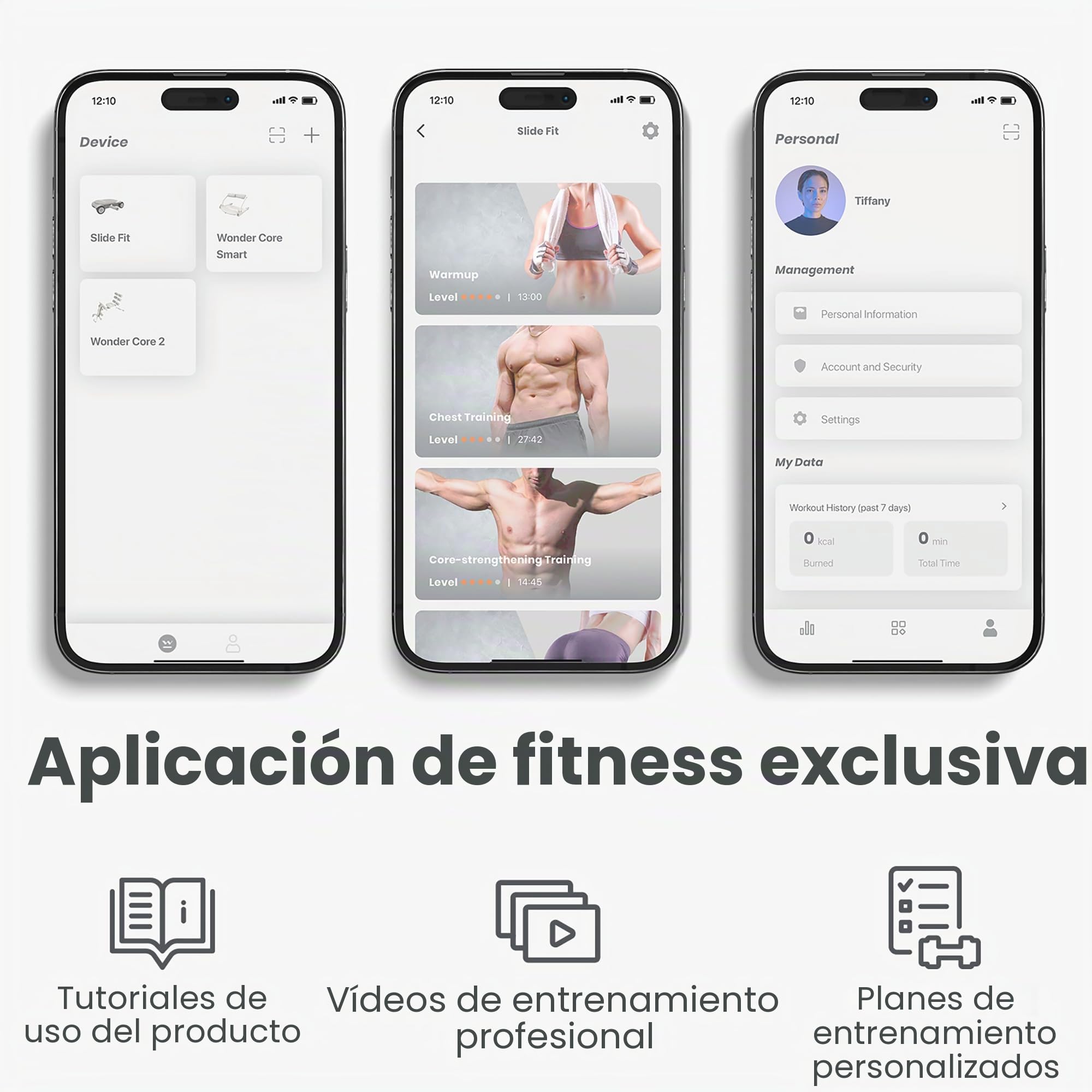 Wonder Core Ajuste deslizante: rodillo para abdominales, máquina de ejercicio, entrenamiento en casa, juegos de fitness, rodillo de rueda abdominal para gimnasio en casa, aplicación de entrenamiento