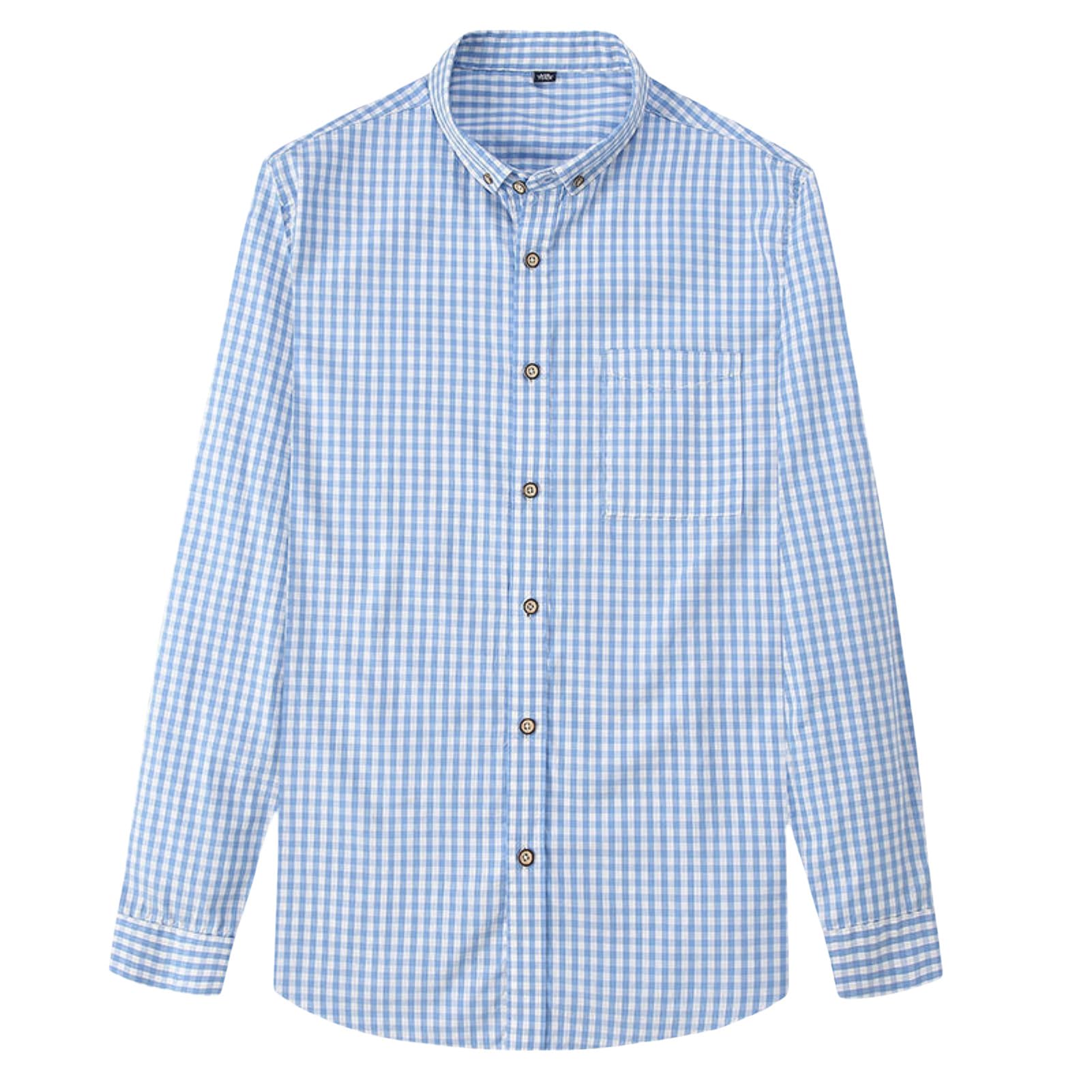 Camicia da uomo in cotone traspirante a maniche lunghe scozzese casual slim fit