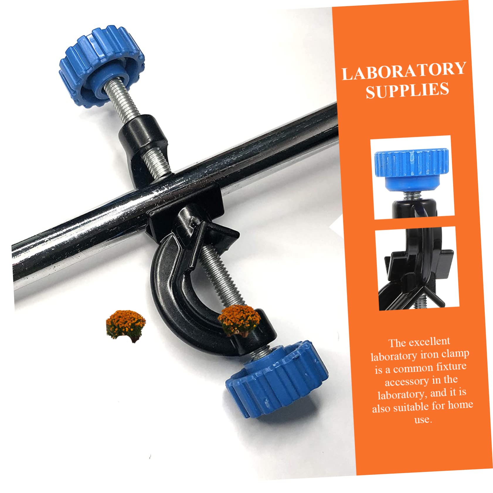 CIYODO 4pcs Iron Stand Accessories Stand Clamp Holder Chemistry Adjustable Right Angle Clamp Chemistry Laboratory Stand Labs Stand Clamp Holder Laboratory Stand Clip Aluminum Black