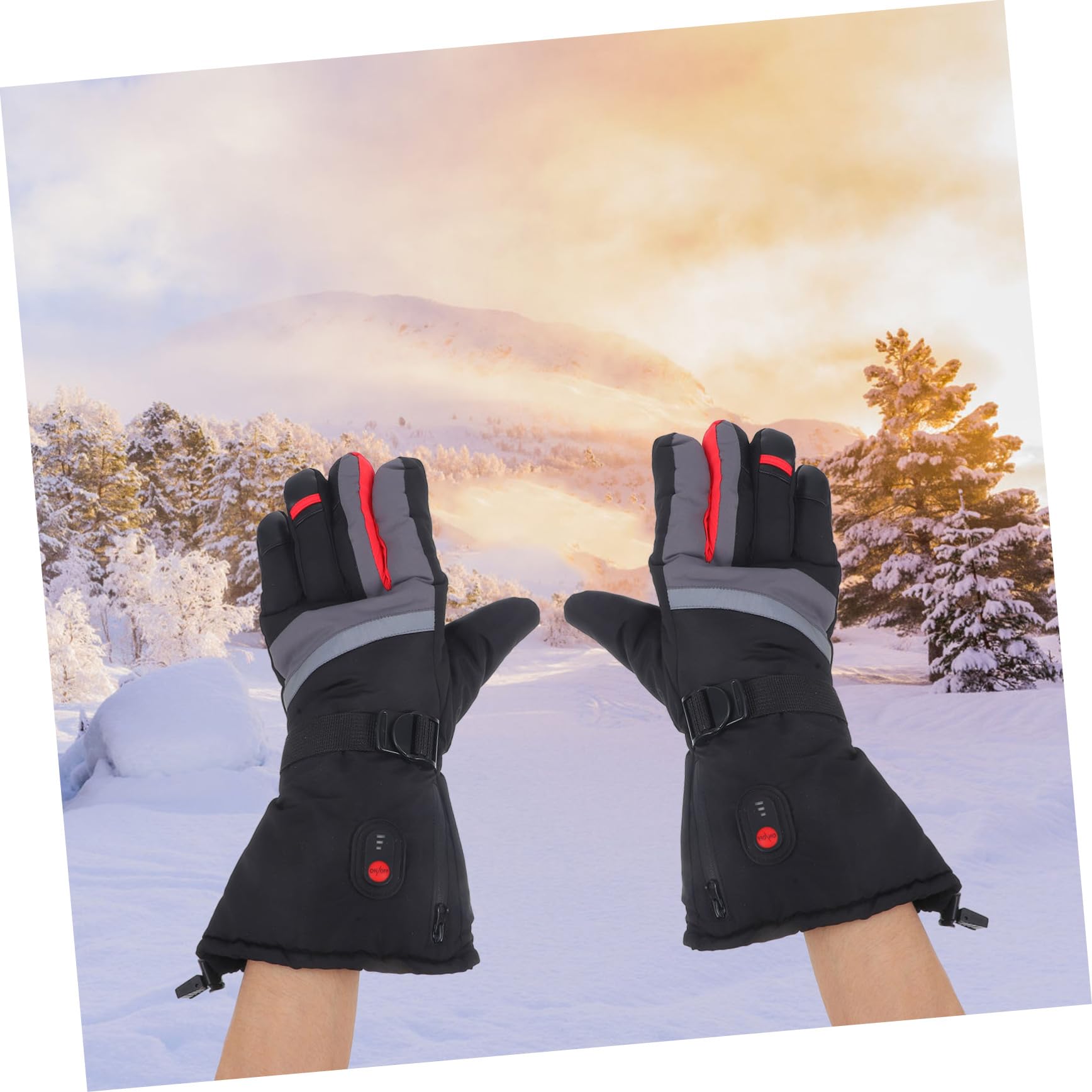 Toyvian Guantes de Esquí Calefactables Térmicos para Hombre y Mujer Cortavientos y Resistentes al Agua para Deportes de Invierno como Esquí y Snowboard Control de Temperatura de Tres
