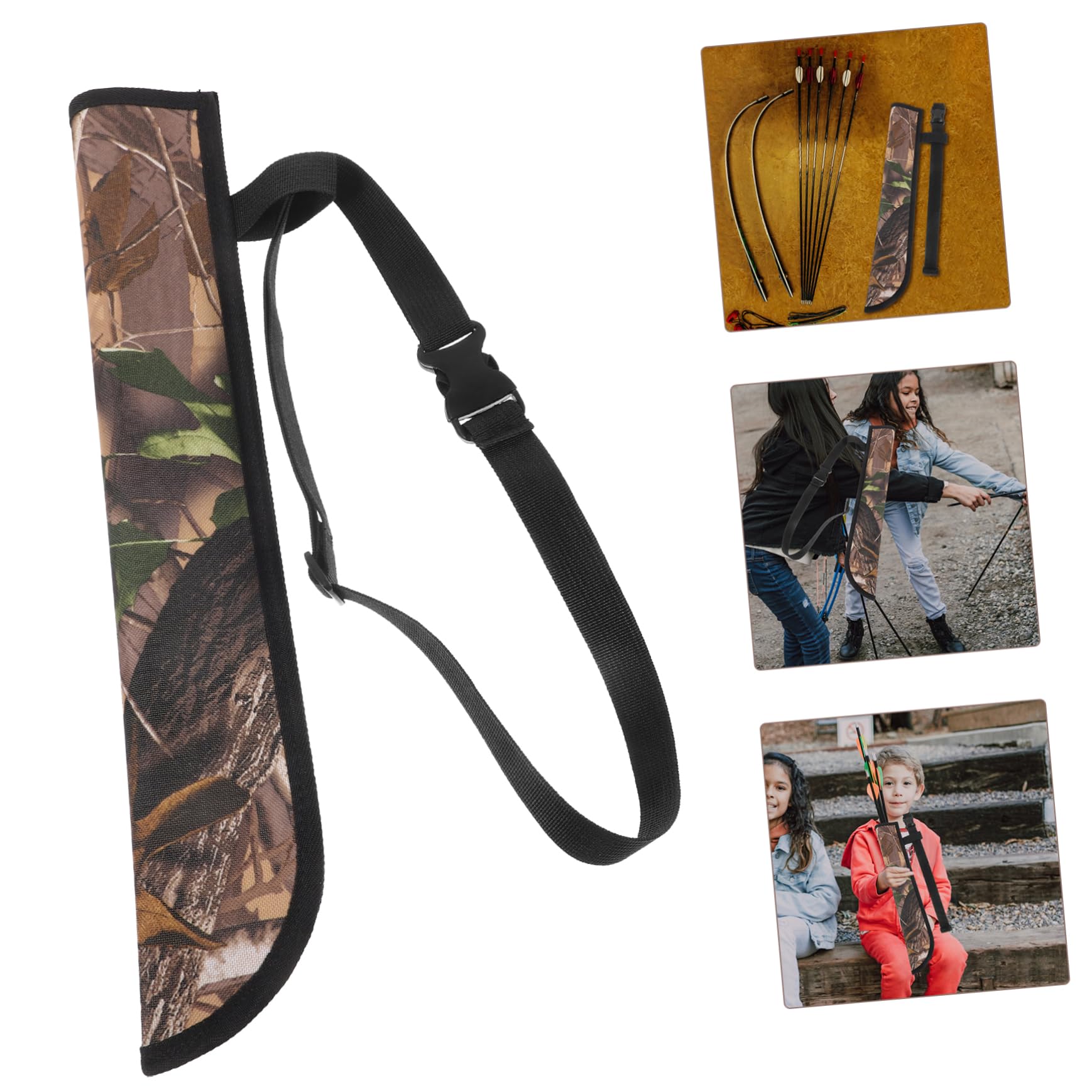 JUMPLAWN 1Set Sports Arrow Bag for Teens Durable Holder for Archery Practice and Hunting Camouflage Arrow Container with Shoulder Strap Lightweight Oxford Material