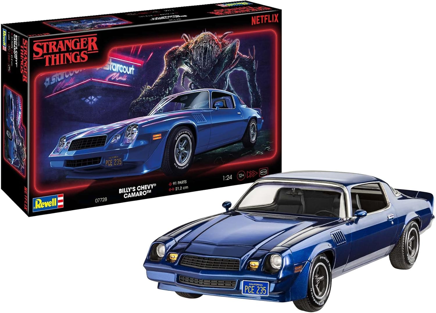 Revell 07728 Chevy Camaro Z/28: Stranger Things 1:25 Scale Unbuilt/Unpainted Plastic Model Kit