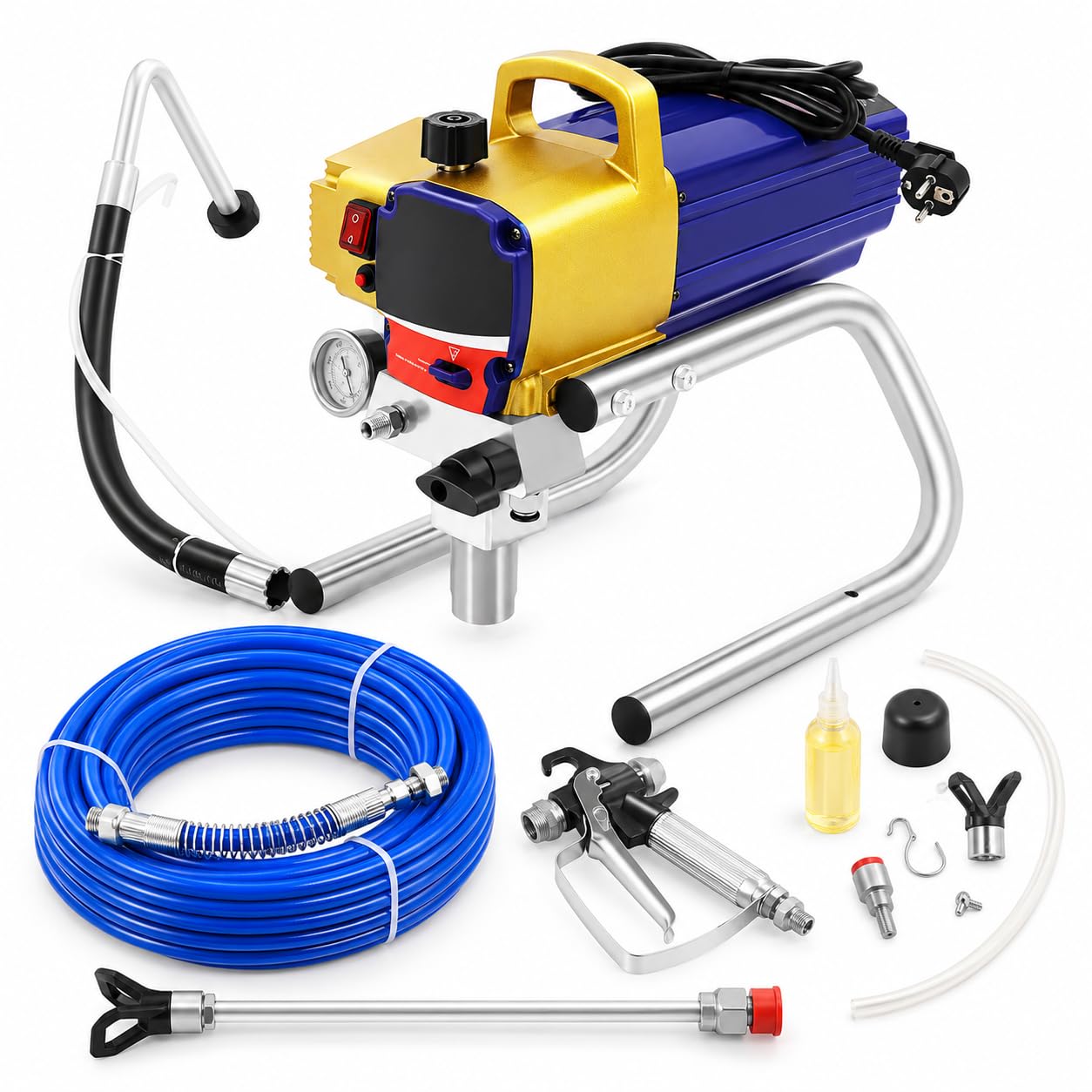 Airless Farbsprühgerät 1500 W, 22 MPa, 2,2 L/min, 517 Düse, 8 m Schlauch