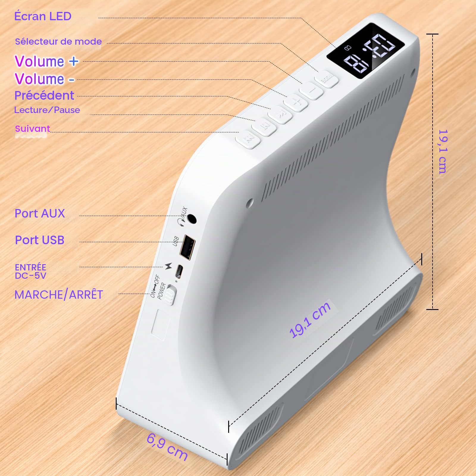 Lecteur CD Portable avec Bluetooth 5.0 et Radio