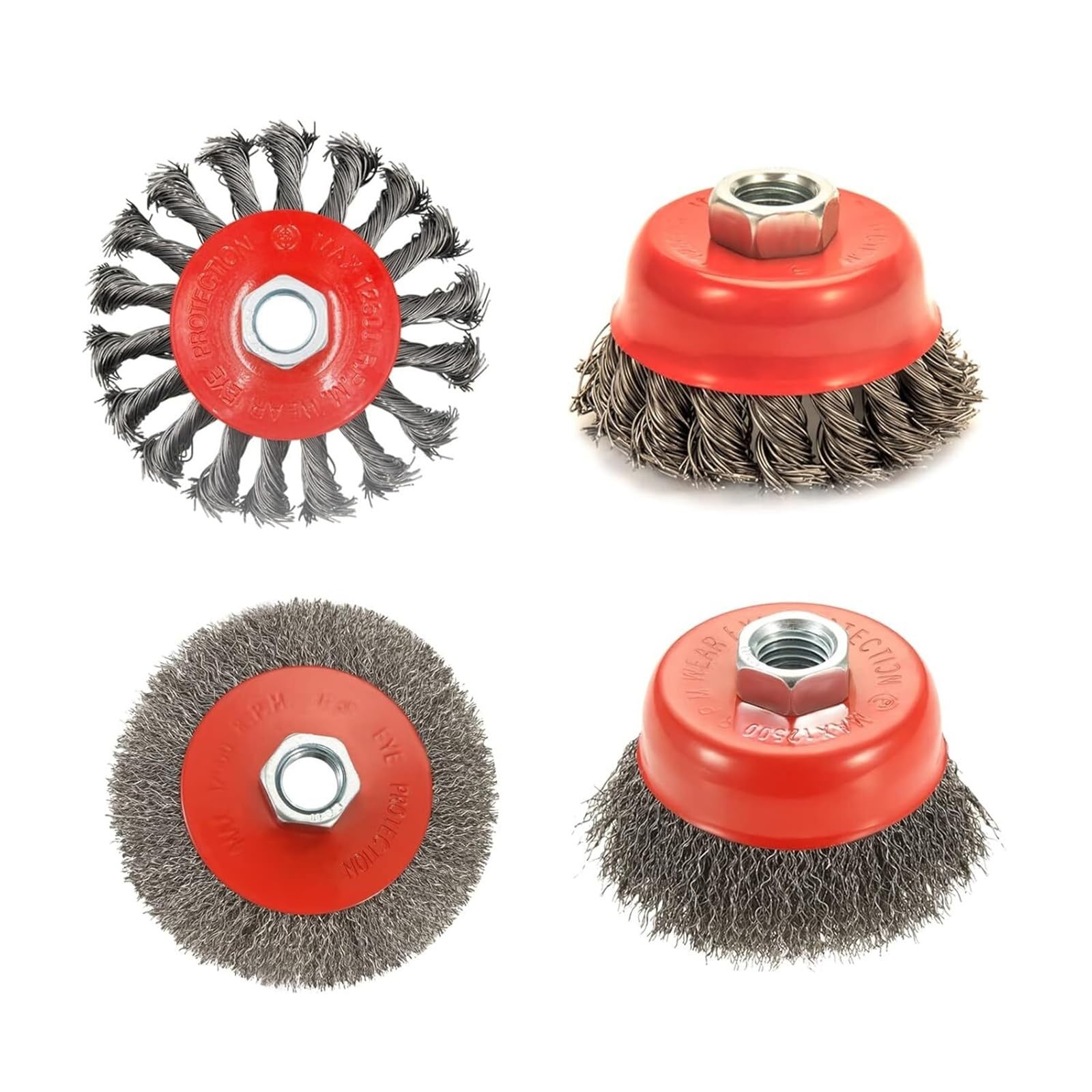 Spazzola circolare filo metallico intrecciato con filettatura M14 da 3/4". | Accessori for smerigliatrice angolare for sverniciatura, rimozione ruggine e sbavatura metalli(B)
