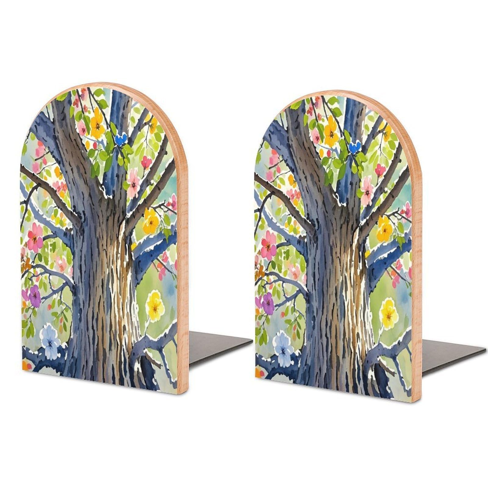 Sujetalibros para estantes de hogar decorativo de madera moderna Glorious Tree