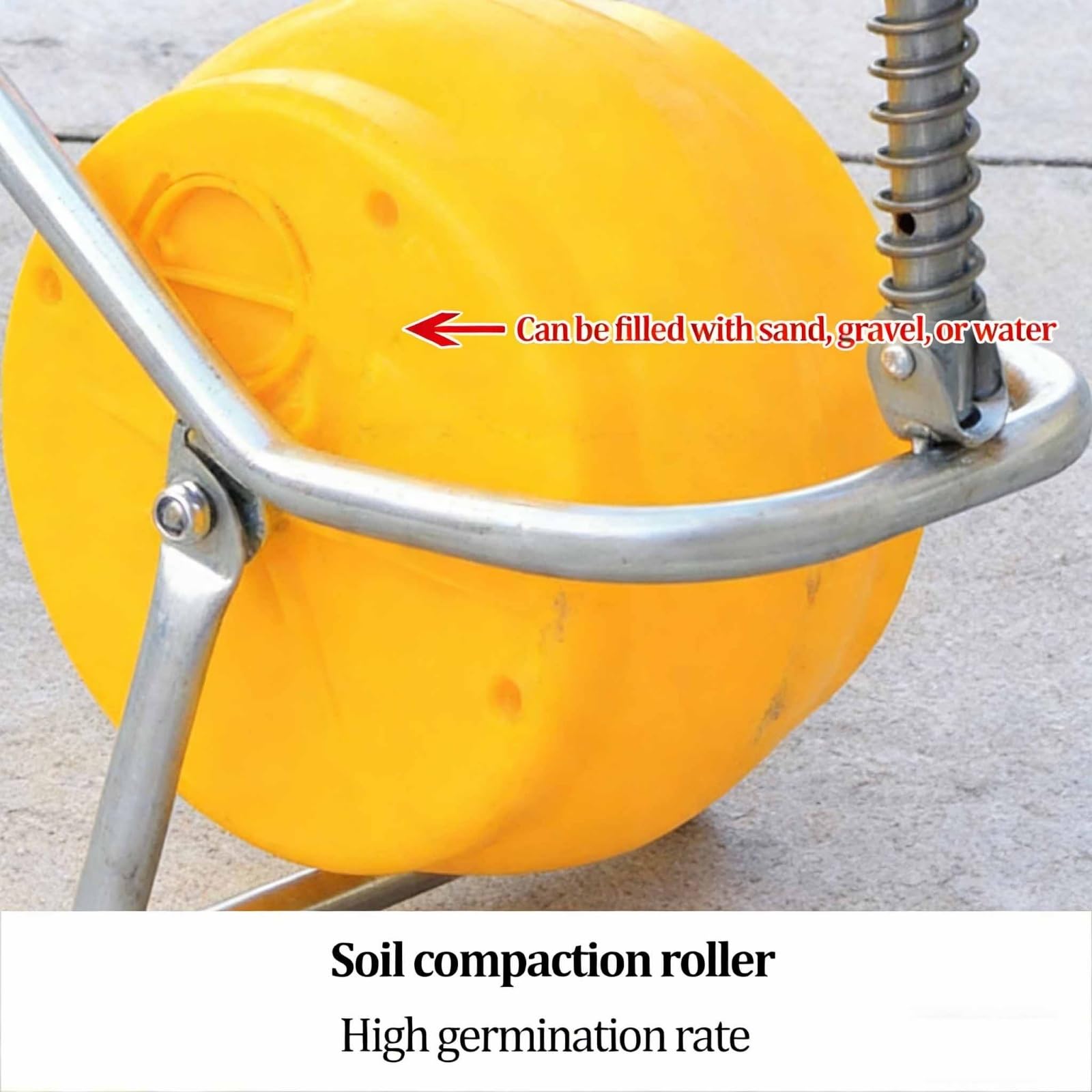 Sembradora Manual, Herramienta de siembra y aplicación de Fertilizante con Rodillo de Empuje Manual, sembradora de una Sola Rueda para siembra en hileras, Ideal para Soja maíz(6 Nozzles)