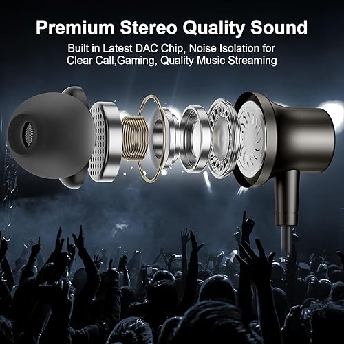 Miniatura 2 de Auriculares USB C tipo C Auricular magnético con cable para iPhone 16E 16 15 Pro Max Samsung S25 S24 FE A36 A26 A56 Auriculares con cancelación de