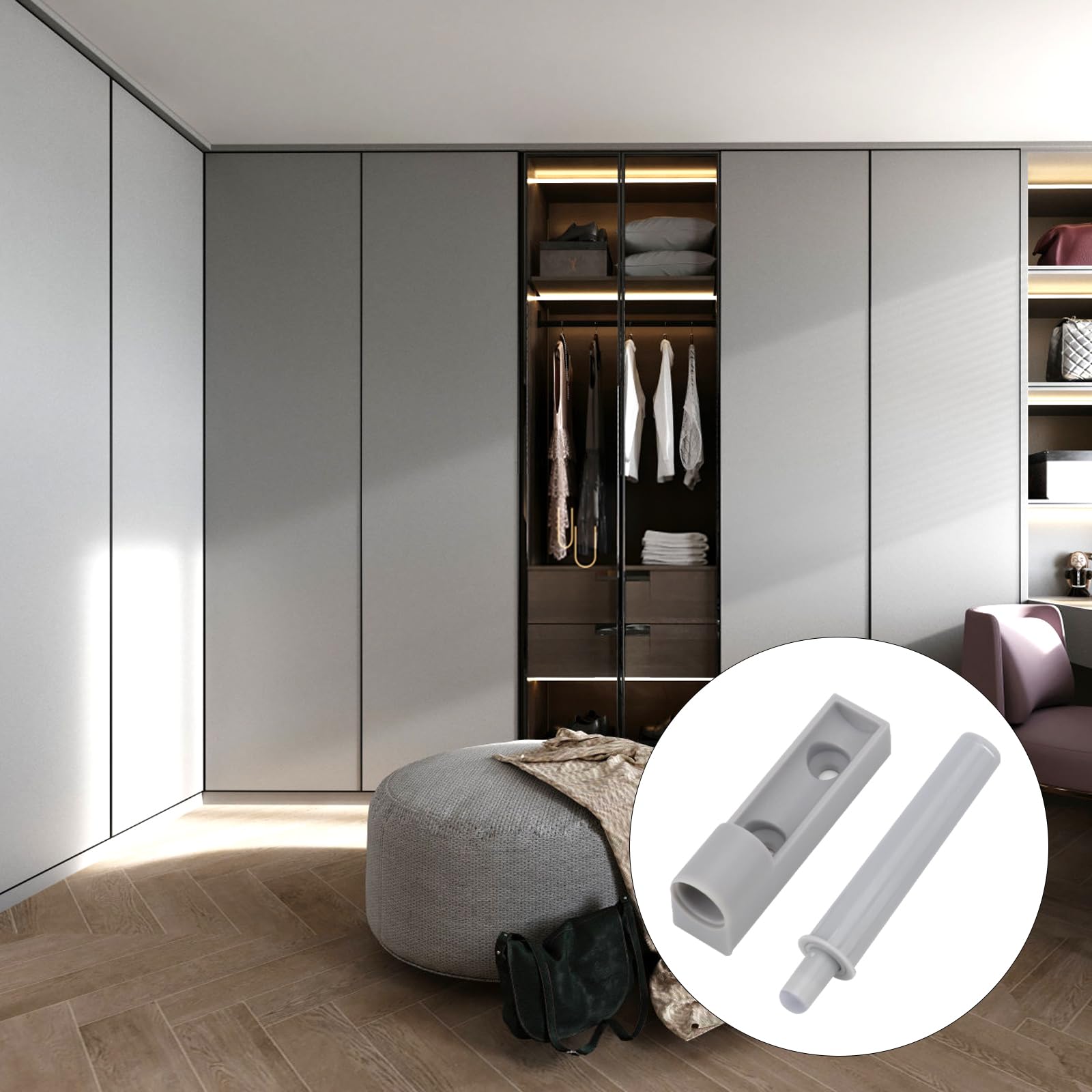 Ammortizzatori Porte Armadio 10 Pezzi - Antirumore, Anticollisione, Grigio - Foto 5