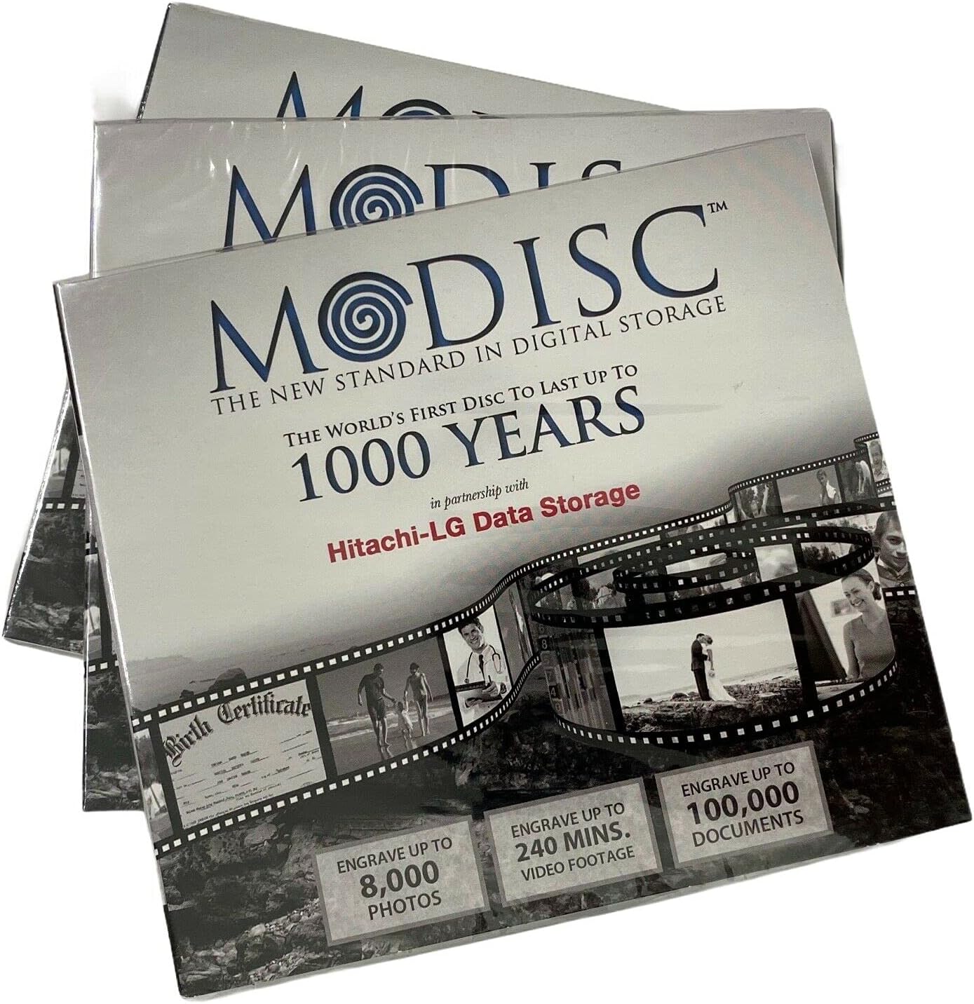 1000 Years Archival Hitachi/LG Digital Storage Blank M-Disc DVD+R | 4.7GB | 3 Pack Jewel Case