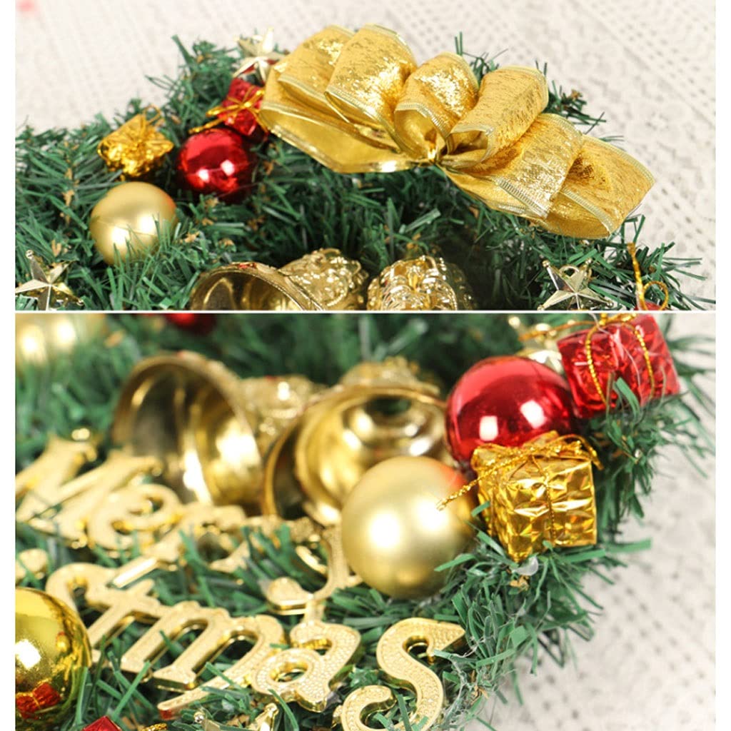 YZCIS Wianek bożonarodzeniowy Wianek bożonarodzeniowy na drzwi wejściowe Wesołych Świąt Ściana Sztuczna girlanda bożonarodzeniowa z kokardą do dekoracji Wianek bożonarodzeniowy Wień świąteczne na
