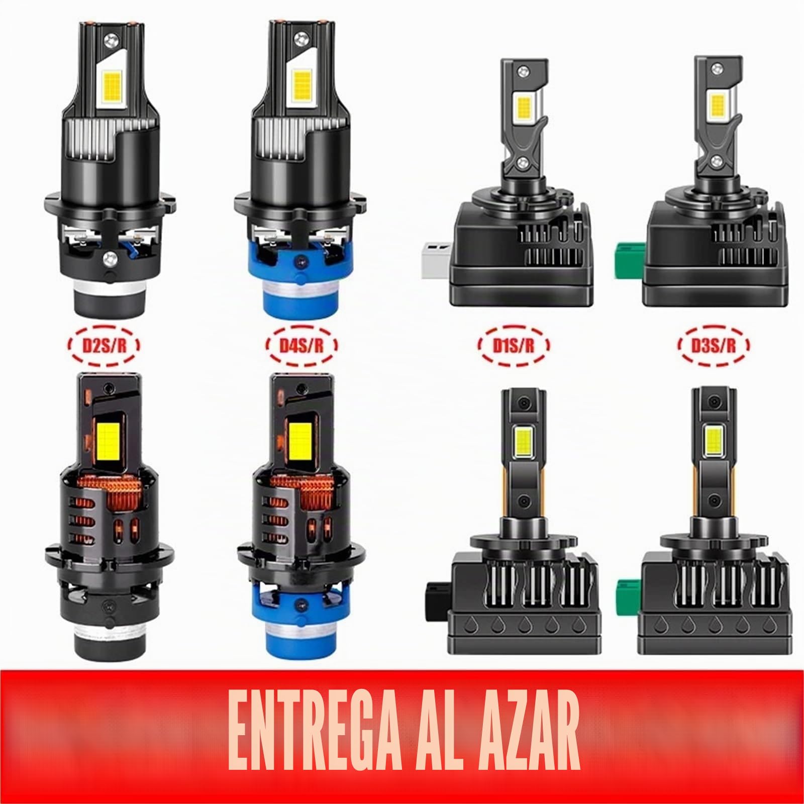 6500K Blanco 12V-24V LED HID Faro D1S D2S D3S D4 SD1R D3R Kit Xenon LED Bombilla Conversión Kit 300W D2R D4R Lámparas Coche 9054 CSP CANbus(300W SUPER_D1S)