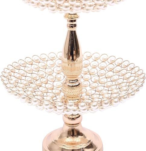 Miniatura 9 de Juego de soporte para tartas, exhibición de platos de postre de magdalenas de cristal, soporte dorado para tartas, torre de espejo, soporte para