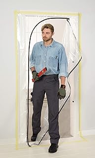 Colorus Staubschutztüre LDPE Folie mit L-Reißverschluss | Staubschutz Bautür mit stabiler 100my Folie