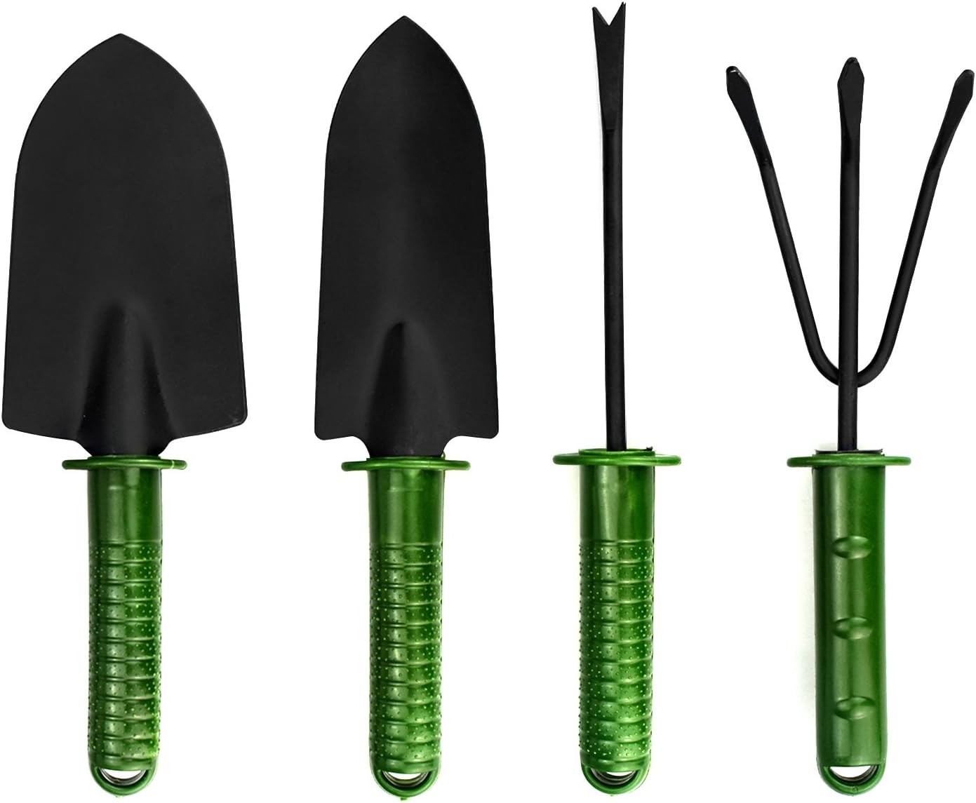 Ergonomic Garden Tools, 4 Pieces Tool Set Includes Small Shovel/Weeder/Rake/Trowel