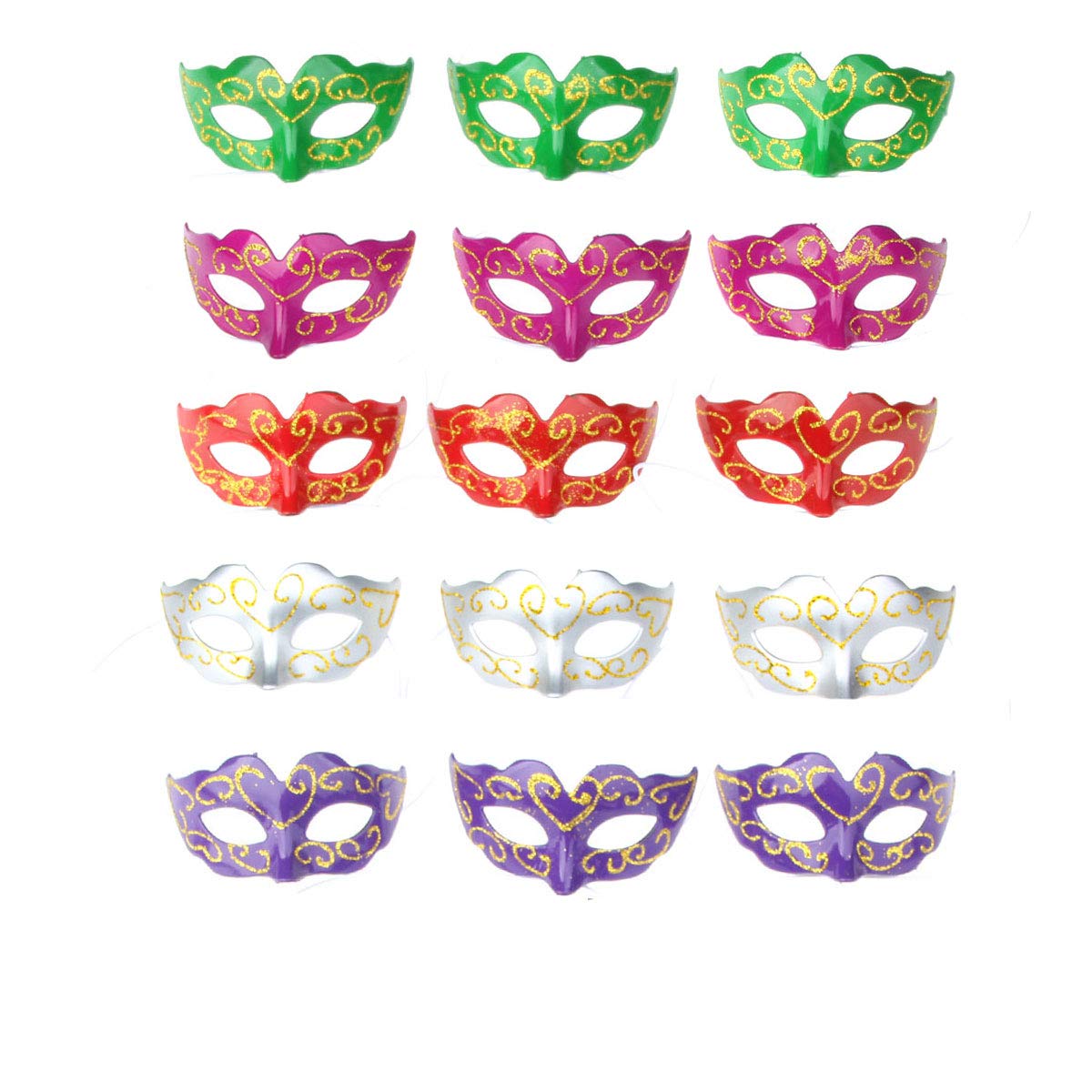 ECOSCOMini Masquerade Masks Party Decorations 15pcs Pack Supper Small Mardi Gras Venetian Mask Party Favors