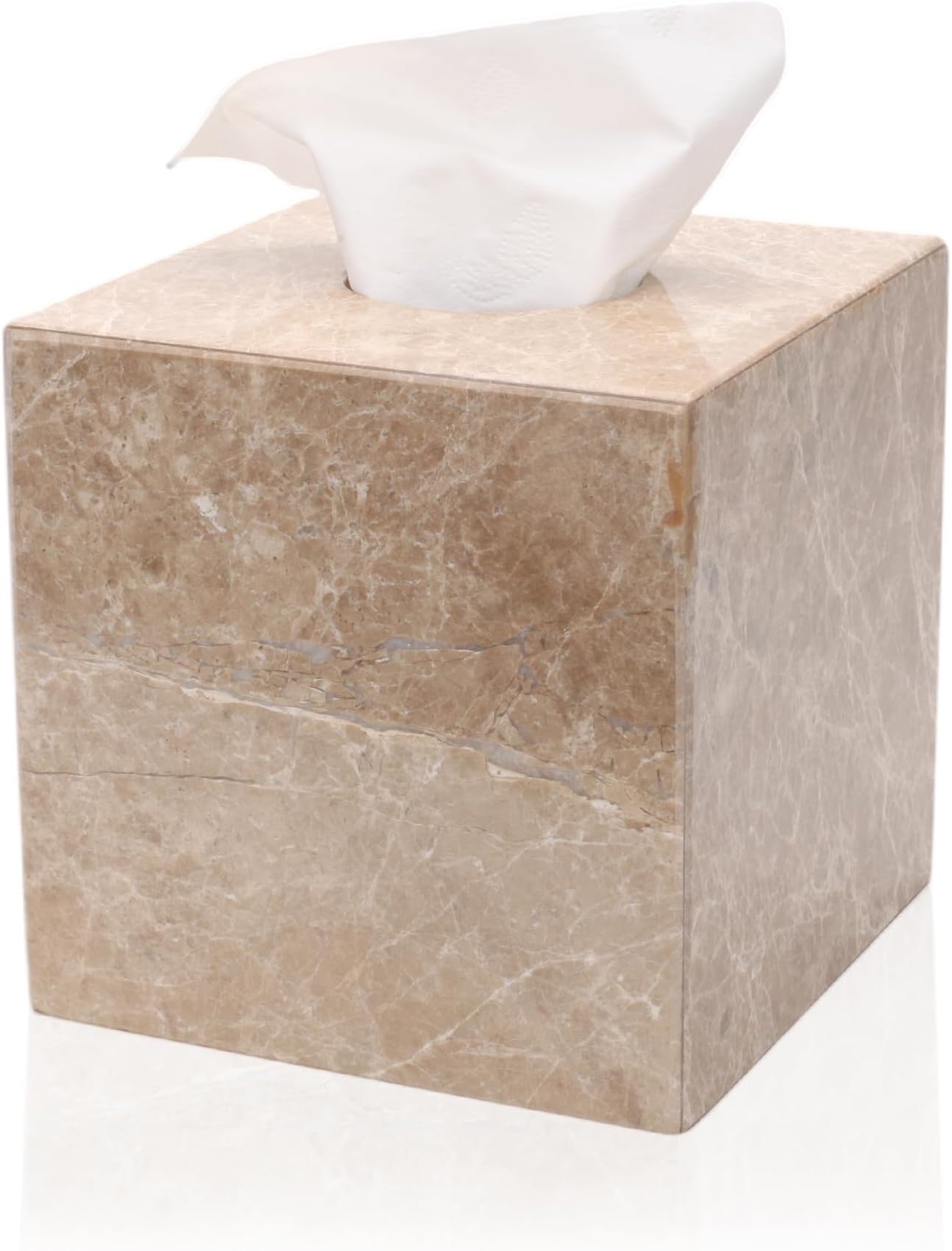 Beige Natural Marble Tissue Box Cover