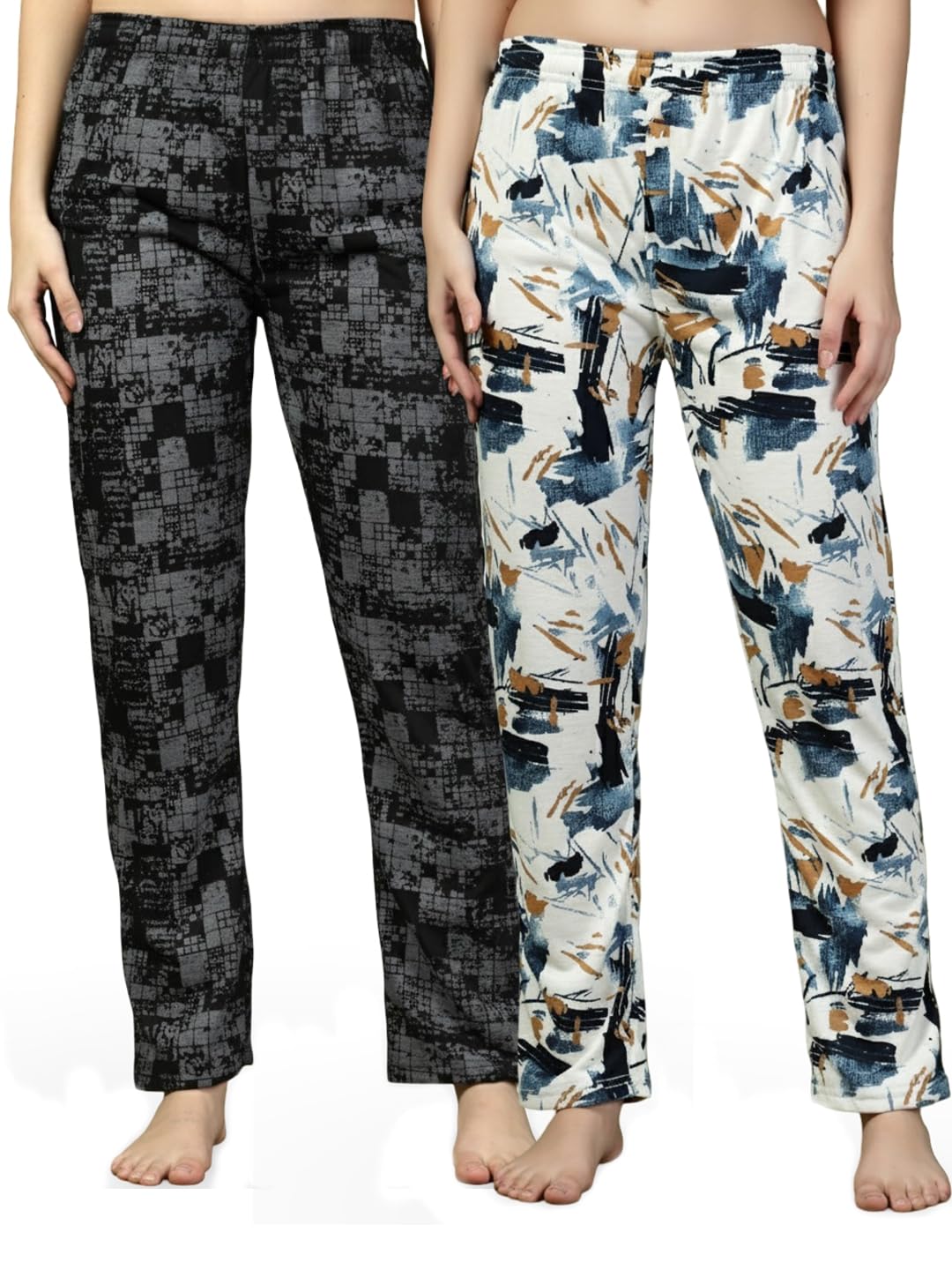 uzarus Women's Cotton Printed Pyjama Pack of 2-picture-17