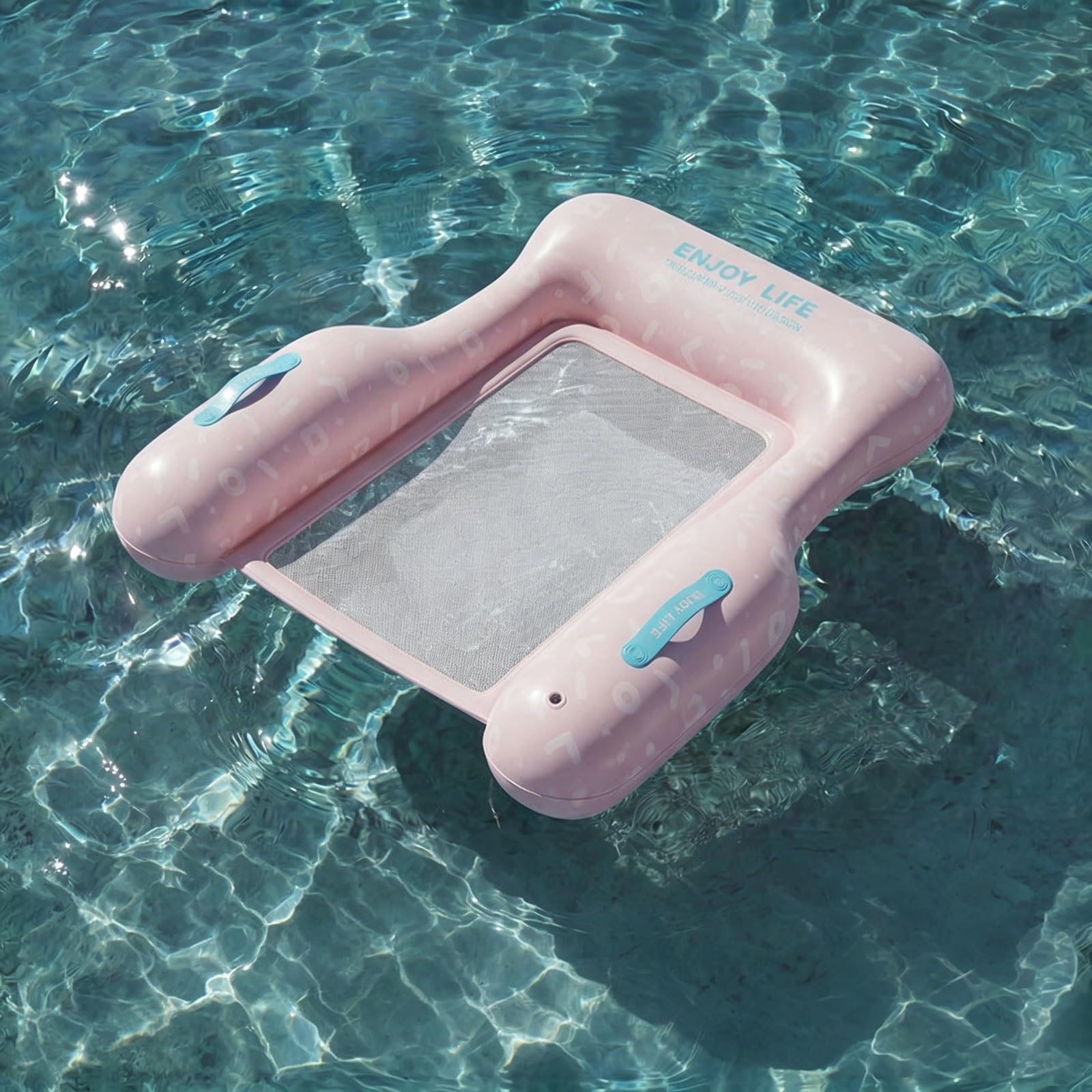 Wasser Hängematte, Apool Sessel Aufblasbar, Dreiseitiger Stützkonstruktion, Netzgewebeboden, für Wasserpartys und Sommerstrand