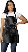 Chef Works Unisex Three Pocket Apron - Durable Adjustable Bib Apron for Chefs & Servers