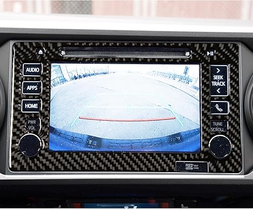 Miniatura 4 de RUIANTE Compatible with Carbon Fiber Center Console Navigation Screen GPS Panel Cover Interior Trim Accessories for Toyota Tacoma 2016 2017 2018