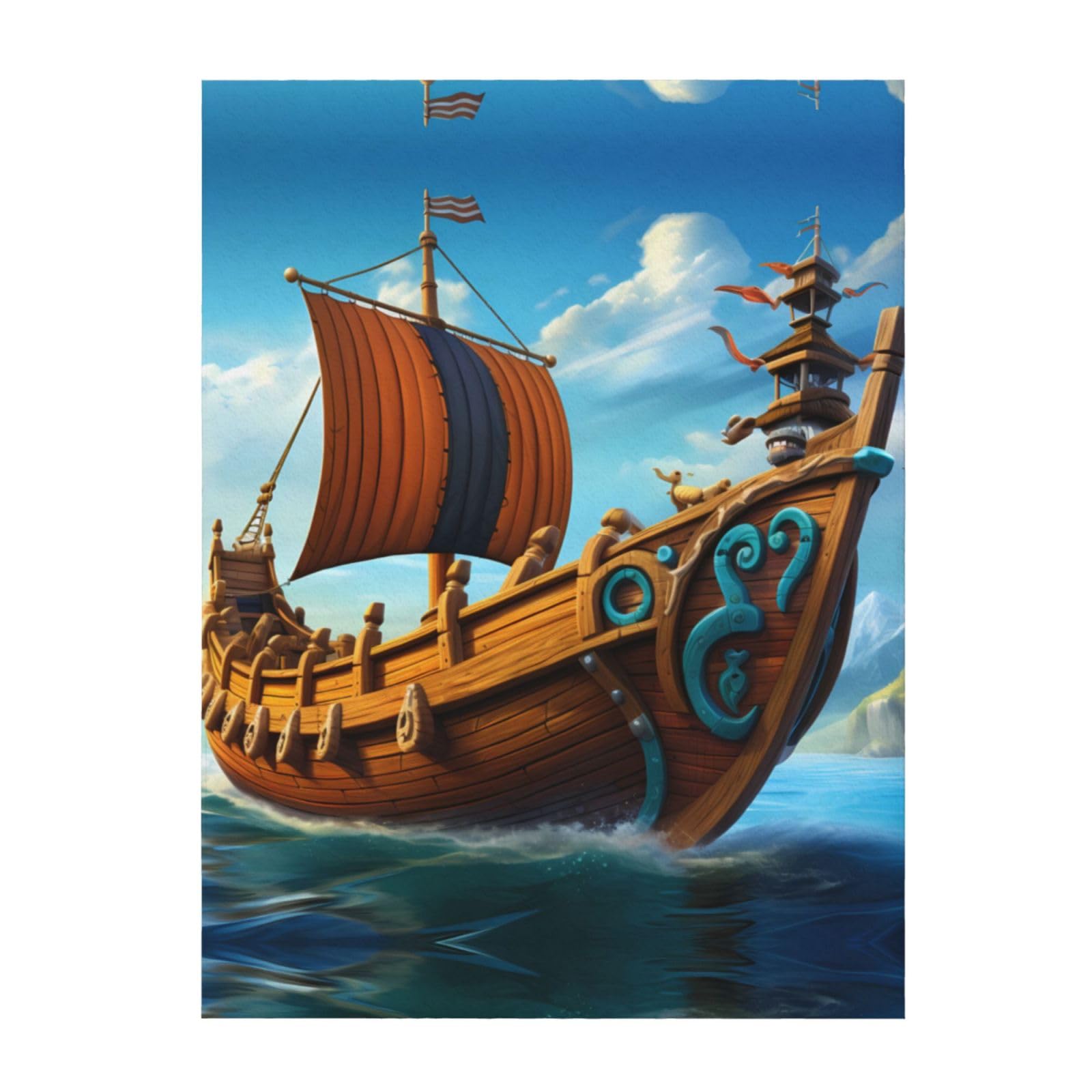 Couverture Vikings super douce imprimée idée cadeau originale pour passionnés d'histoire