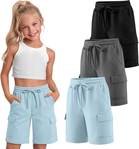Oakgarden 3 Pack Girls Bermuda Shorts 5-16 Years, 3-Color, 15-16 Years