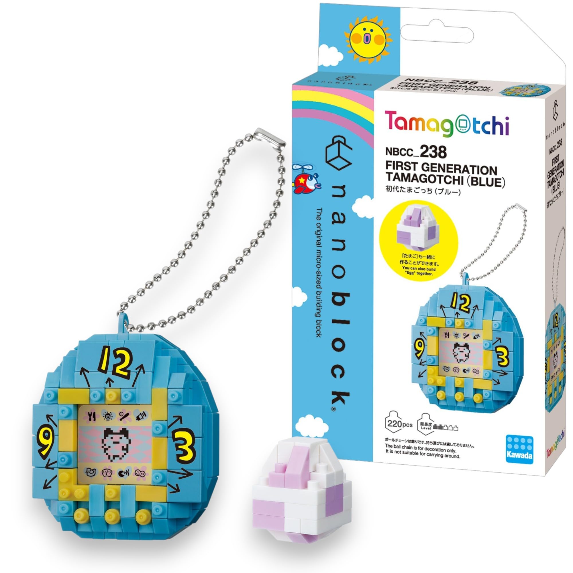 Nanoblock Original Tamagotchi Blue Model - Micro Building Blocks