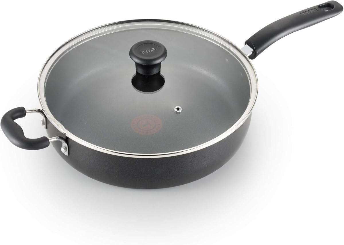 Specialty Aluminum Pan with Lid 12 in. 5 qt. Black