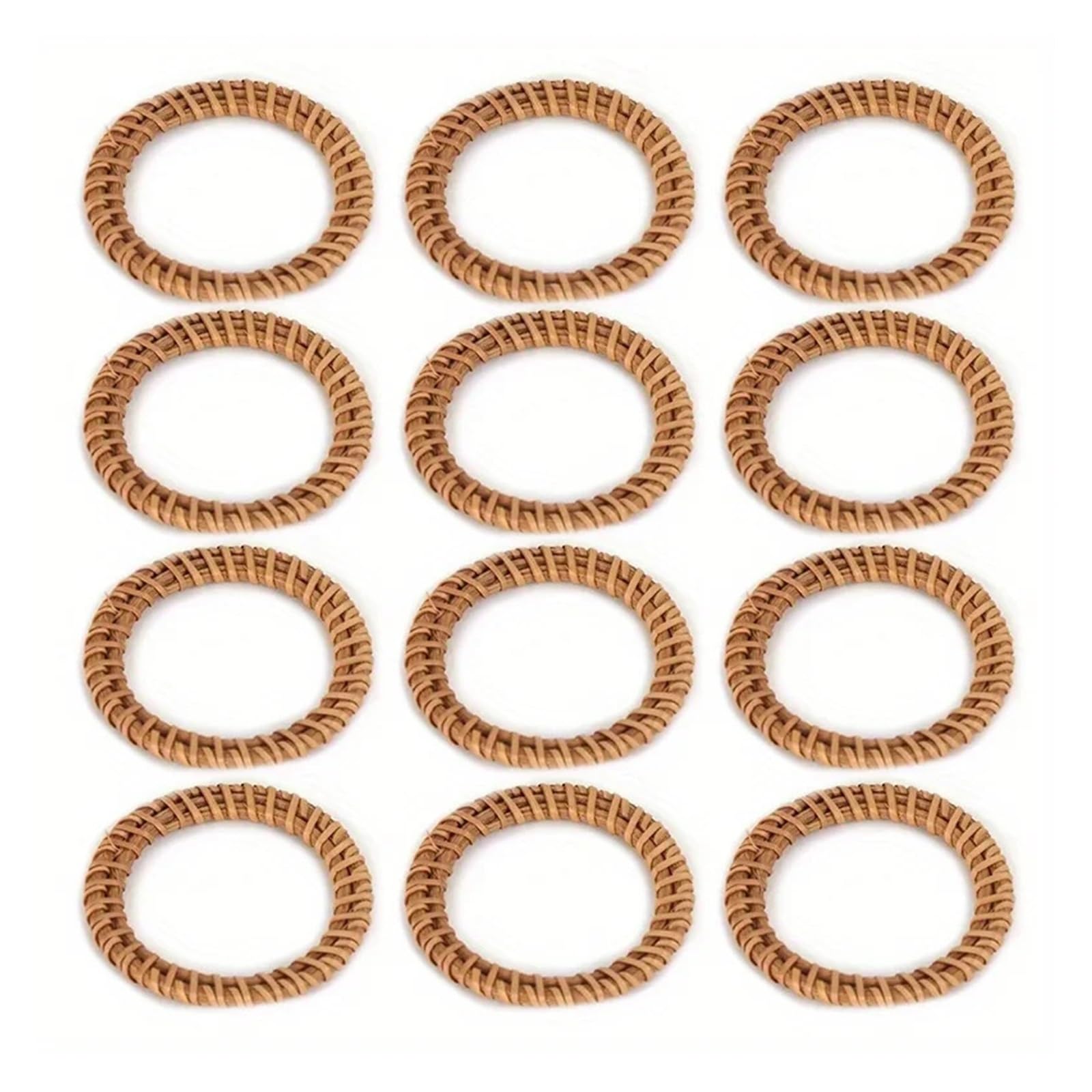 12pcs Bohemian Rattan Napkin Rings