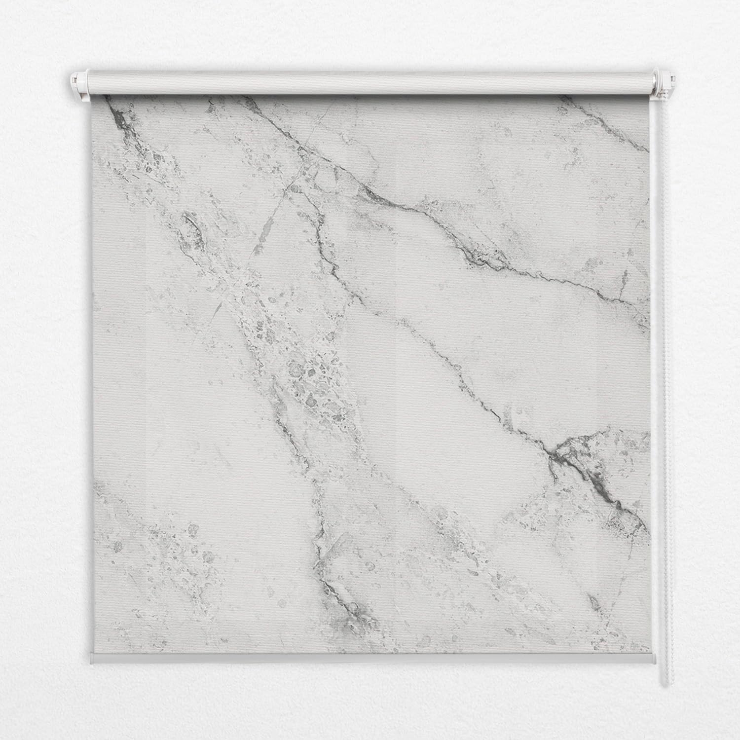 Store enrouleur perméable 140x240cm effet marbre gris sans perçage Tulup