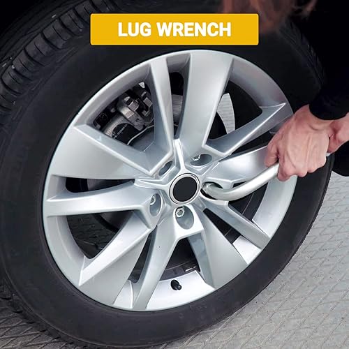 Miniatura 6 de AICARS Llave de llanta tipo L con herramienta de reparación de zócalo de extremo ranurado hexagonal de 0.748 in