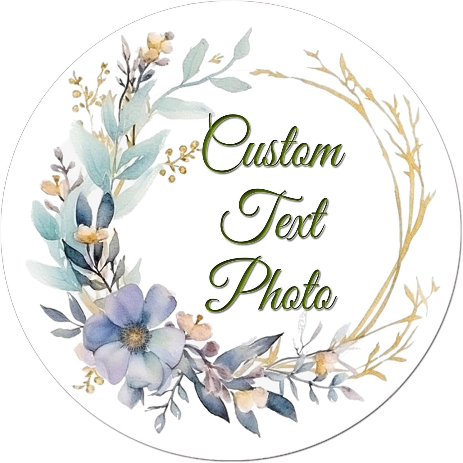 Made in USA Qty 100 Personalized Custom Round Stickers Labels Customized Waterproof Sticker for Business Logo Party Birthday Wedding Favors Baby Shower Bridal Handmade Family Gathering