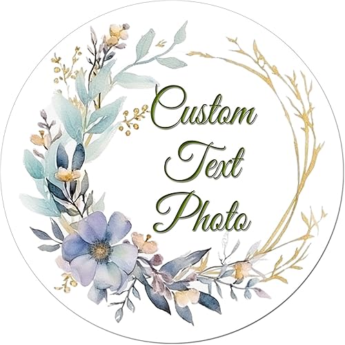 Miniatura 20 de Etiquetas adhesivas redondas personalizadas, impermeables, para fiestas, cumpleaños, bodas, baby shower, novias, reuniones familiares hechas a mano