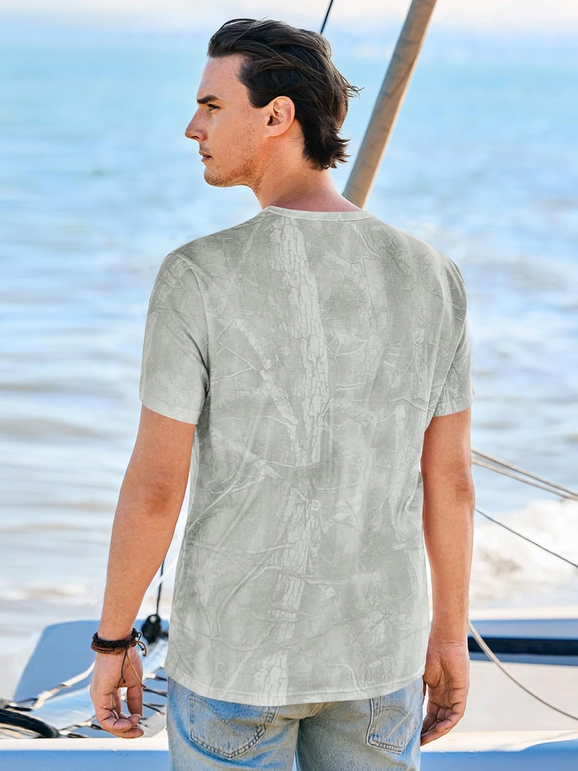 Runcati Mens Short Sleeve Crew Neck T-Shirt Tie Dye Casual Graphic Shirt Hipster Stretchy Tee Tops - Image 3