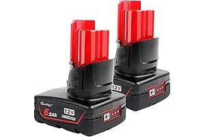 6.0Ah Milwaukee Replacement Battery: Power Your 12V Tools | 2 Pack