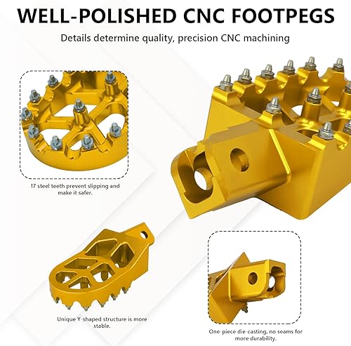 Miniatura 2 de AnXin Reposapiés de Motocicleta Universal CNC para RM DRZ JR 50-125cc CT100U Mini Bike SSR Apollo RFZ TaoTao Lifan Kayo Coolster Pit Bike - Oro