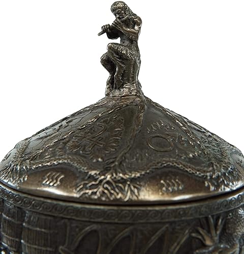 Miniatura 6 de Ebros Gift Antigua caja de Pandora mitológica idiomática griega con cacerola jugando flauta decorativa caja de baratija estatuilla 8 contenedores de