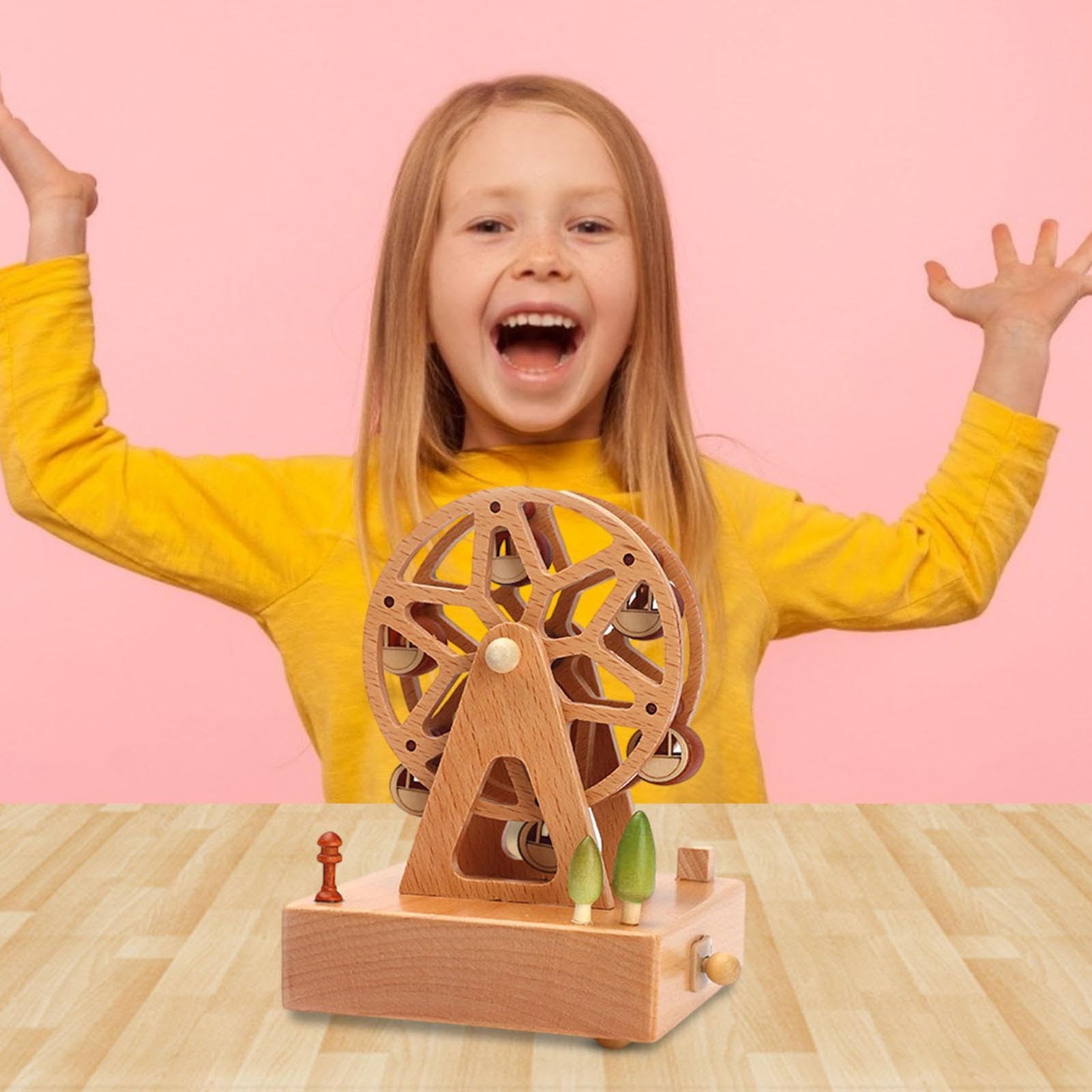 Carillon per bambini, carillon in legno | Scatola musicale per ballerina | del castello di Clockwork,Carillon classico per ragazze, regalo di compleanno di Natale o ornamento decorativo da scrivania