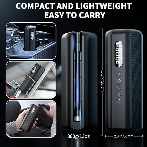 Miniatura 4 de Inflador de neumáticos, compresor de aire portátil, bomba de aire de 150 PSI con medidor de bomba eléctrica portátil para bicicleta de carretera,