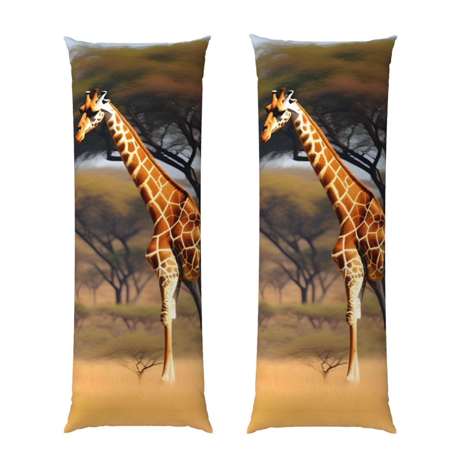 Housse de coussin de corps ultra douce et respirante motif girafe