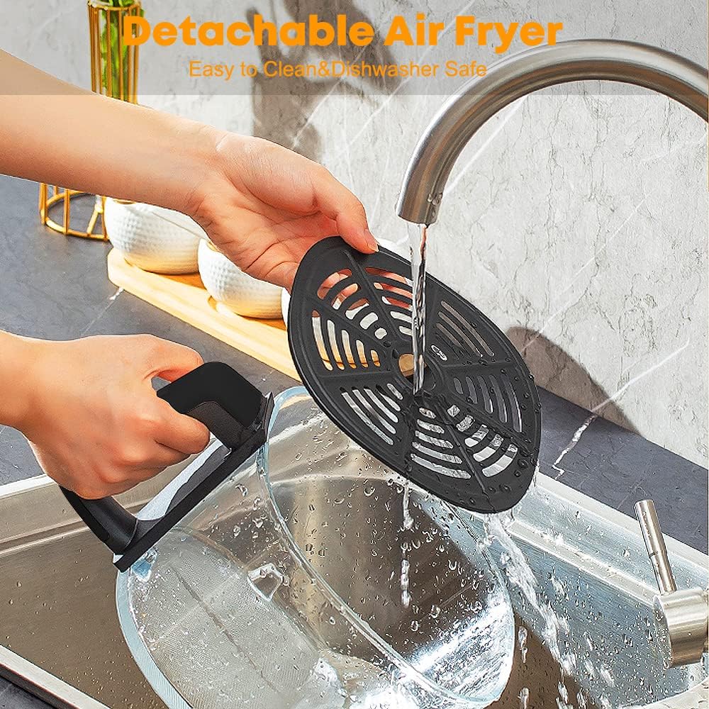 Friggitrice ad aria forno oilless con 8 preset rapida circolazione dellaria, capacità 4,5 litri, controllo touch LED, friggitrici ad aria di cottura visibile, nero Friggitrice ad aria forno oilless con 8 preset rapida circolazione dellaria, capacità 4,5 litri, controllo touch LED, friggitrici ad aria di cottura visibile, nero