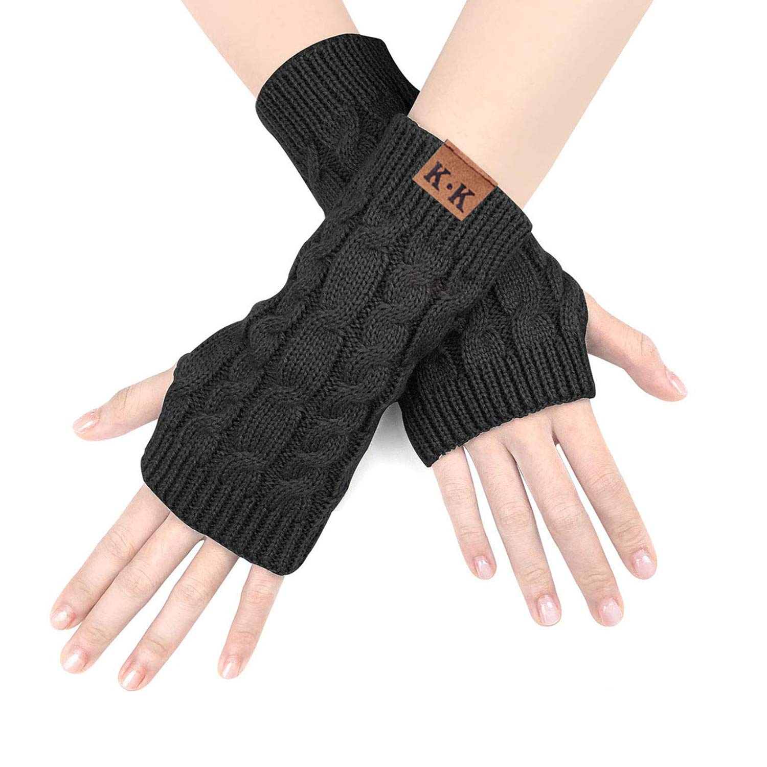 Kiiwah 2 Paar Lange Fingerlose Handschuhe Unisex La Produktbild-Vorschau 6