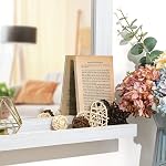 Emfogo Wall Mirror with Shelf, 20 x 16 inch Farmhouse Decor Wall Mirror Hanging for Bathroom, Vanity, Bedroom, Entryway, Living Room (White)