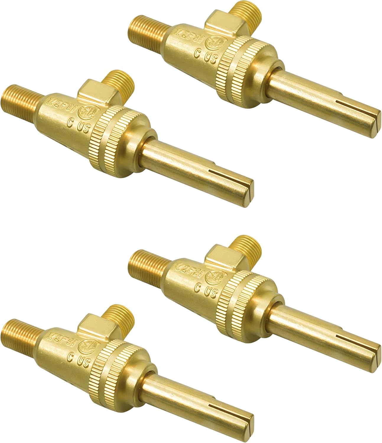 Gas Burner Valve Fit for Jade JBR-6-36 JCR JHP Series JHP-212 JMSS-05-T-60 JTRH Series, Long Stem Gas Stove Valve Replace 4418500200 1/8" Mpt X 3/8-27 Horizontal Split Valve 4 Pack