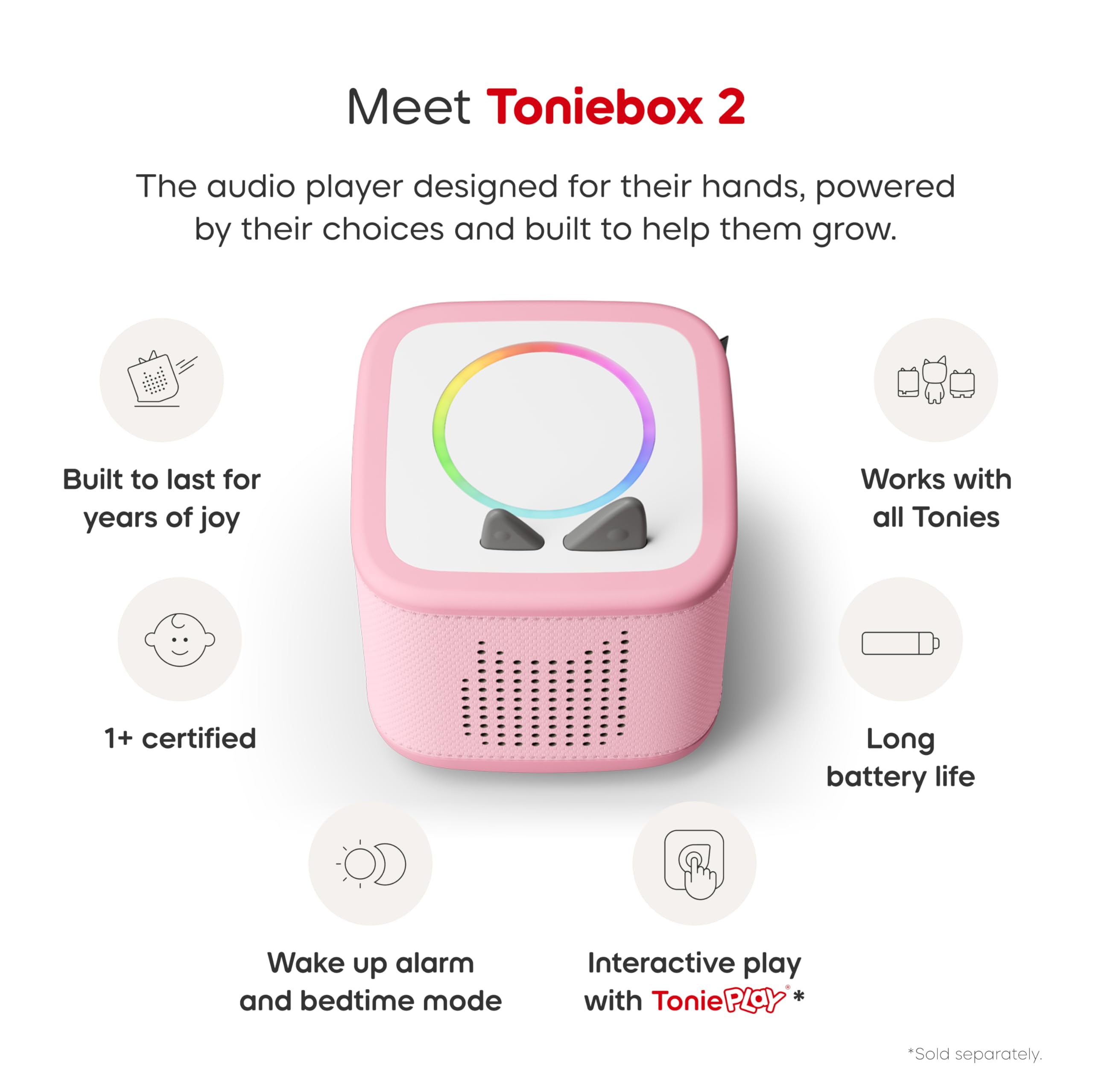 Amazon.com: Toniebox 2 Audio Player Starter Set for Kids 1+ with