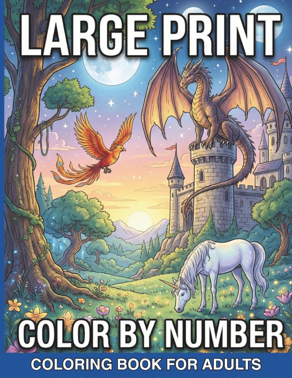 Large Print Color by Number Coloring Book for Adults: A Delightful Collection of 50 Bold and Easy Color by Number Pages for Seniors and Adults Seeking Stress Relief and Creative Expression